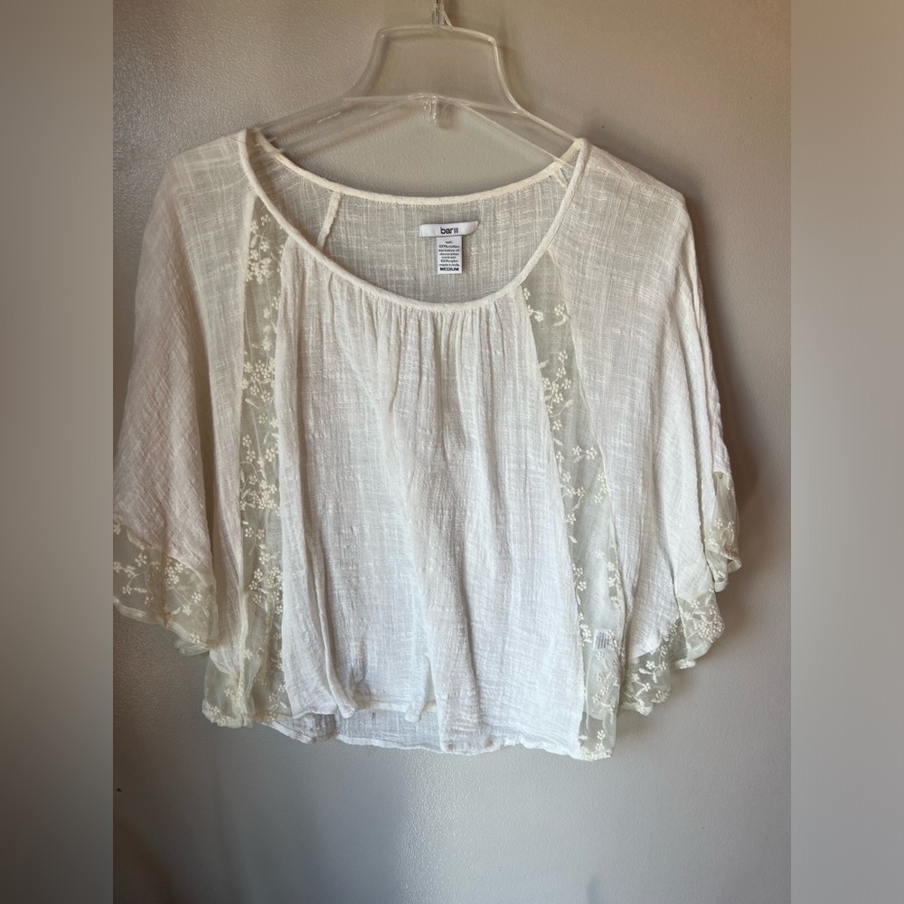Gauzy butterfly sleeve top